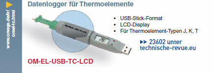 Datenlogger f&uuml;r Thermoelemente OM-EL-USB-TC-LCD