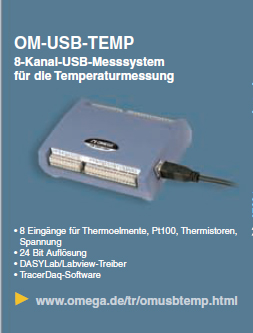 8-Kanal-USB-Datenlogger OM-USB-TEMP.
