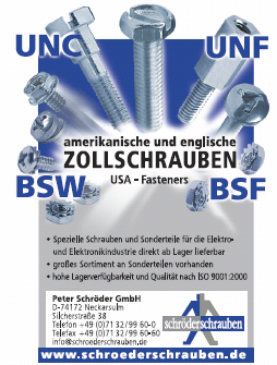 Amerikanische und englische Zollschrauben