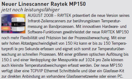 Neuer Linescanner Raytek MP150