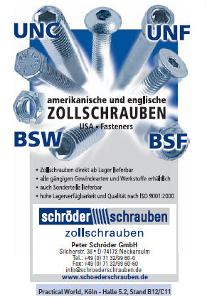 Amerikanische und englische Zollschrauben