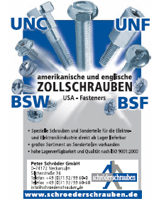 Amerikanische und englische Zollschrauben