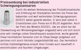 Industrielle Schwingungssensoren 603C01