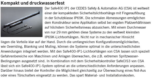 Sicherheitslichtvorhang Safe400 IP1