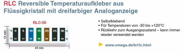 Reversible Temperaturaufkleber RLC Reversible Temperaturaufkleber RLC