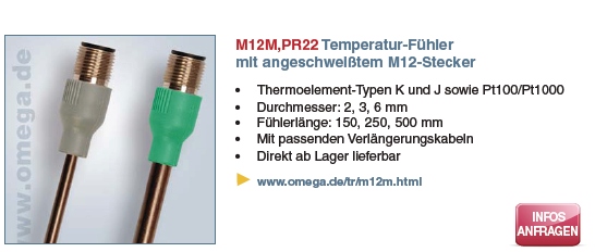 M12M, PR22 Temperatur-Fühler