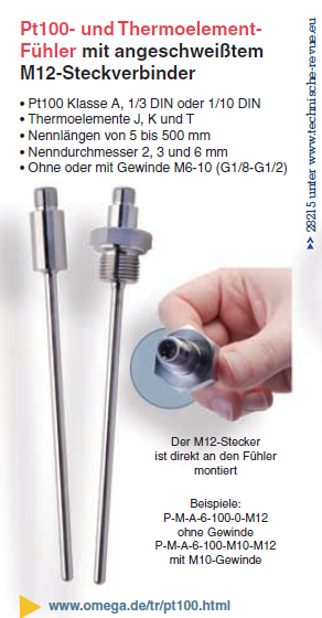 Thermoelement- und Pt100-Fühler