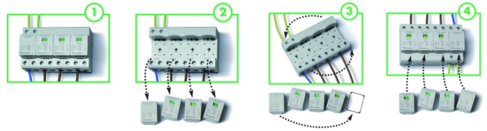 Die Geräte lassen sich auf kopfstehend montieren, was zu einer Reduzierung der Leitungslängen beiträgt.