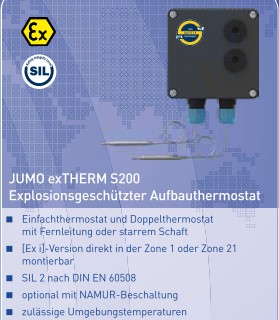 JUMO exTHERM S200 Explosionsgeschützter Aufbauthermostat