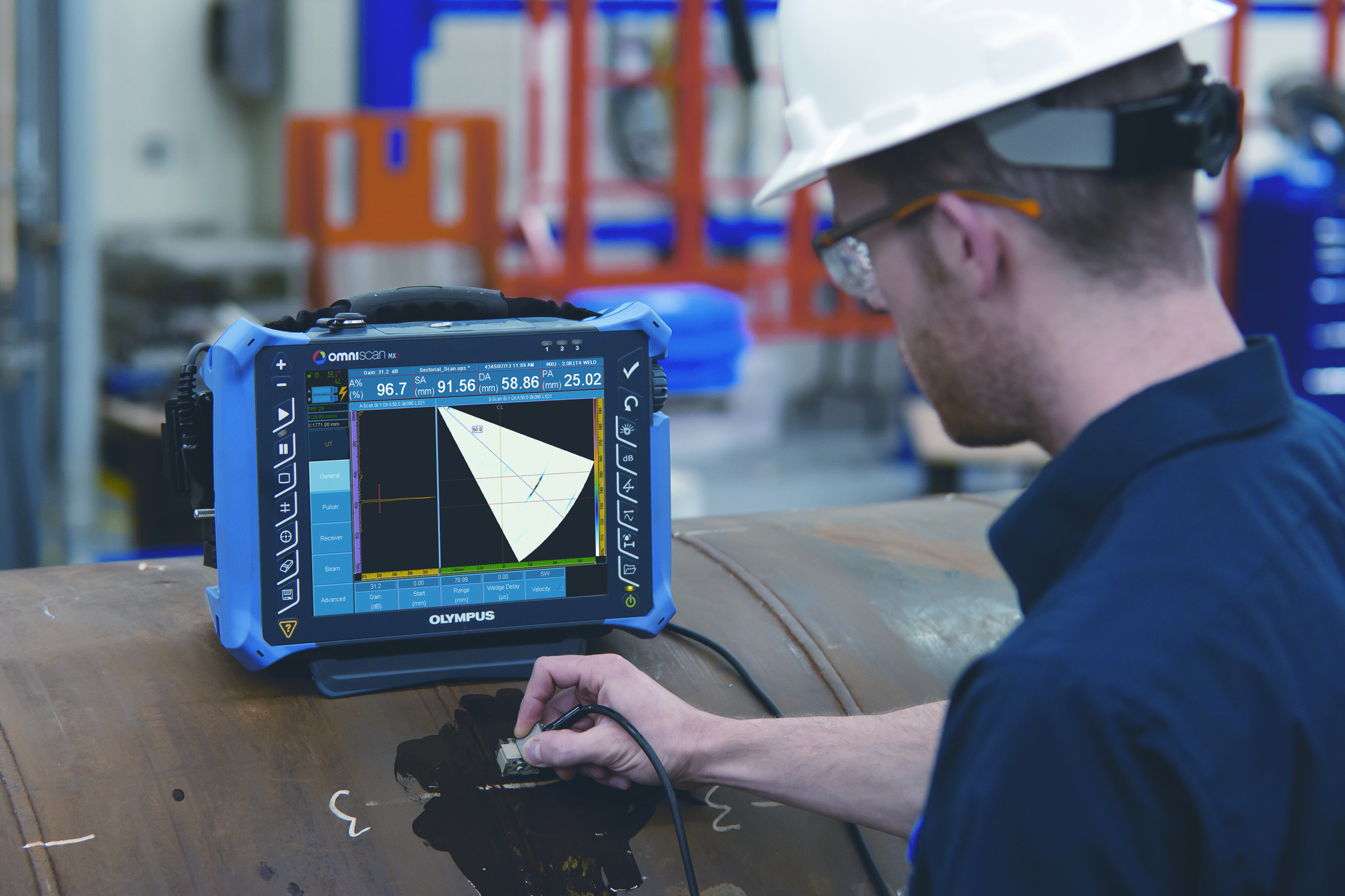 Экспертиза пром. Дефектоскоп OMNISCAN SX, Olympus. NDT неразрушающий контроль. УЗК метод неразрушающего контроля.