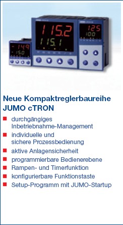 Neue Kompaktreglerbaureihe JUMO cTRON