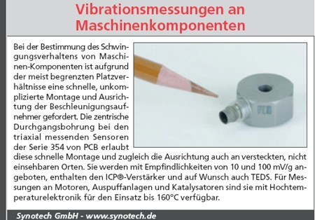 Vibrationsmessungen an Maschinenkomponenten