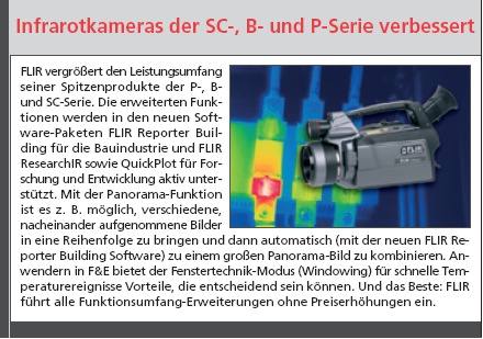 Infrarotkameras der SC-, B- und P-Serie verbessert